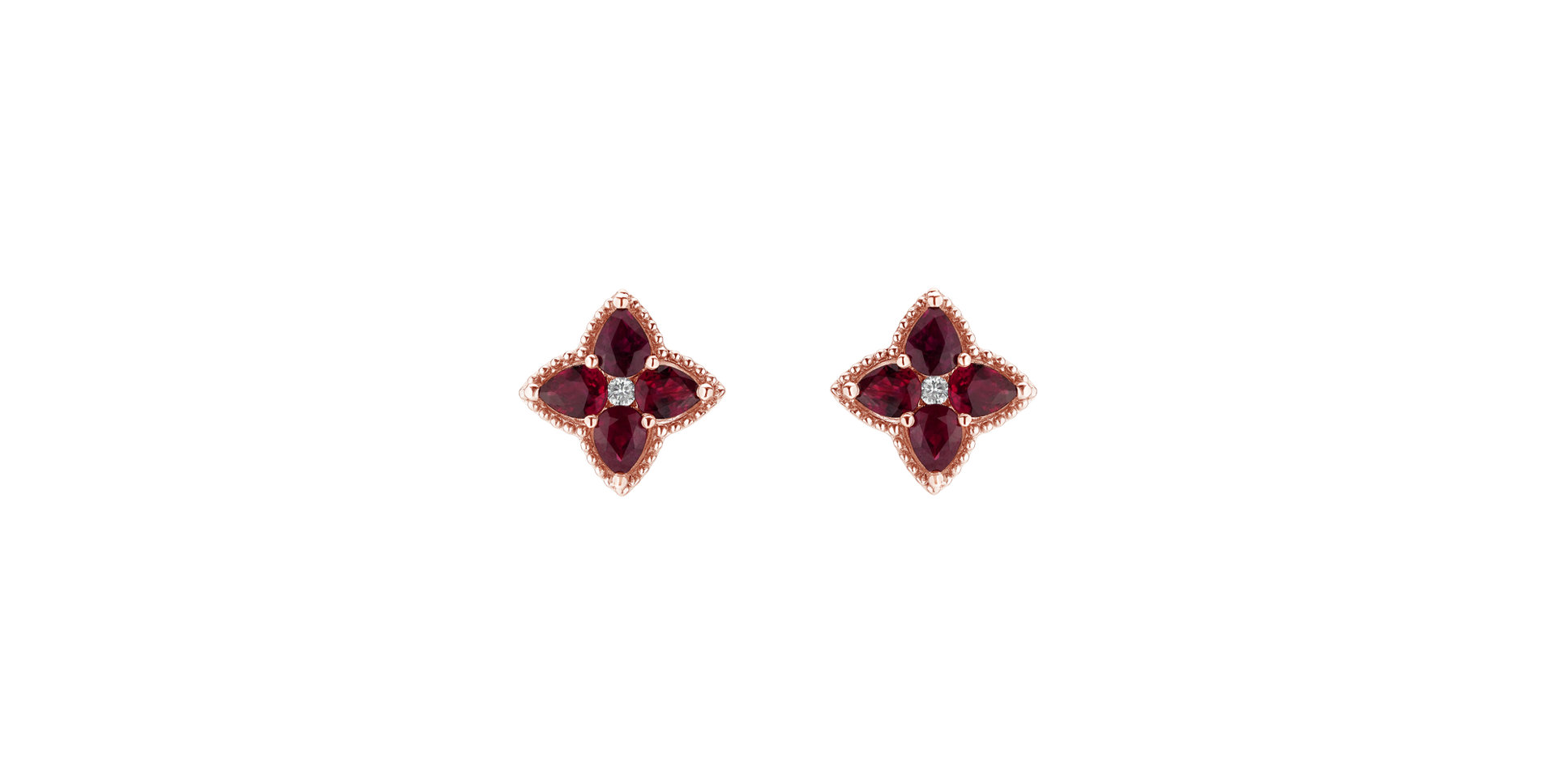 Diamond earrings and Ruby Alayna
