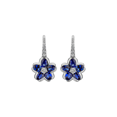 Diamond earrings and Sapphire Shinning Campanula