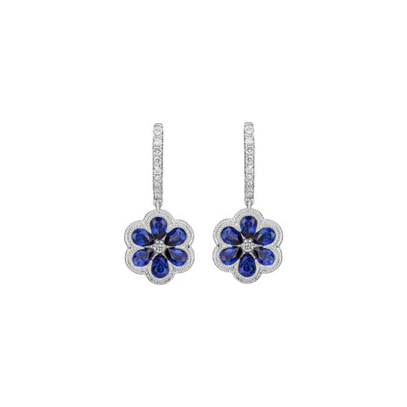 Diamond earrings and Sapphire Shinning Bloom