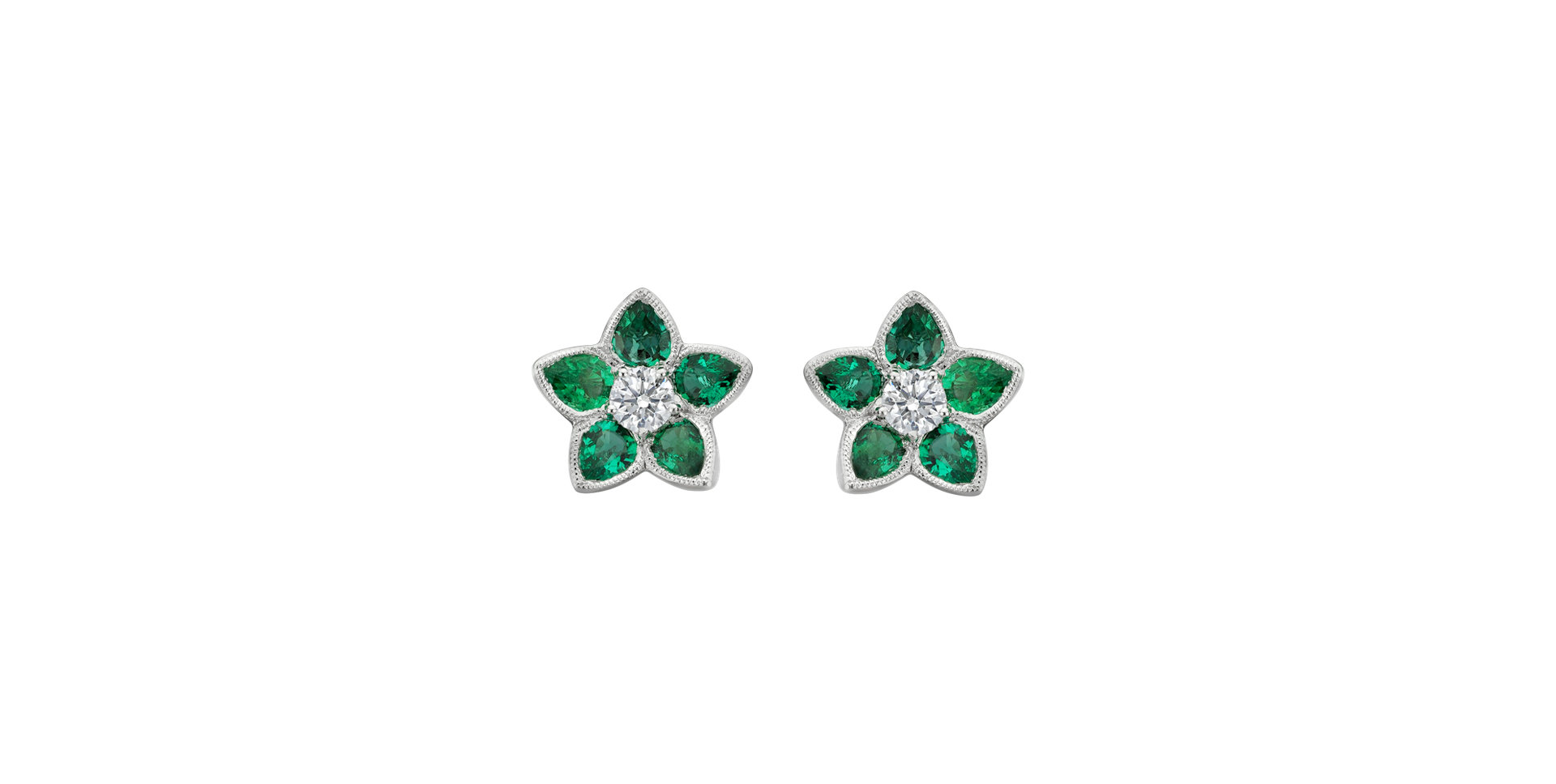 Diamond earrings and Emerald Anna Marie