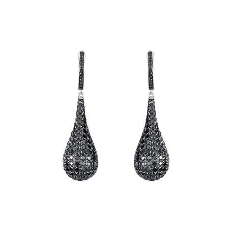 Earrings with black diamonds Inferno Tears