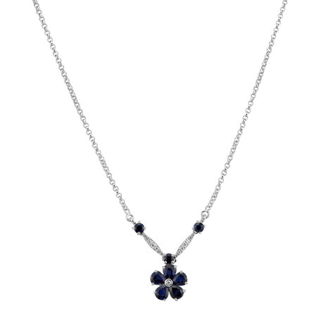 Diamond necklace with Sapphire Radiant Meadow