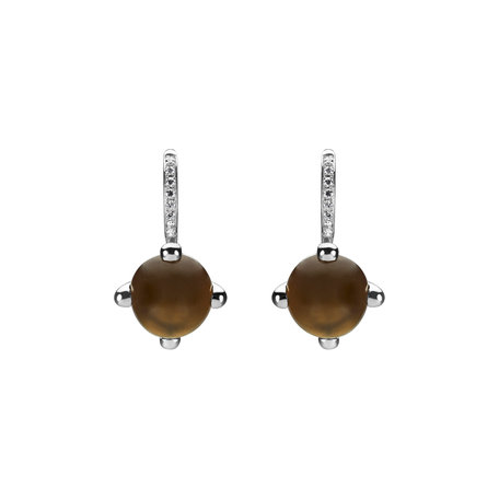 Diamond earrings with Quartz Rainbow Space