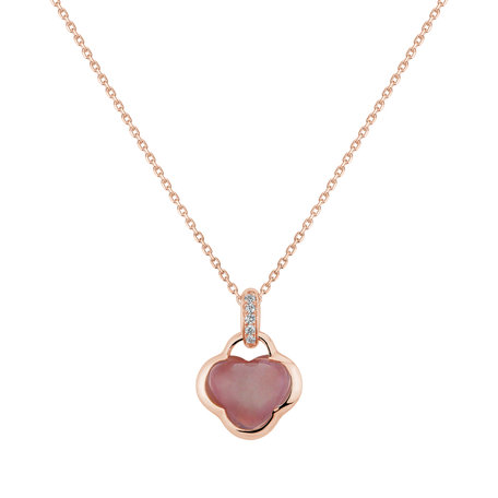 Diamond pendant with Rose Quartz Faramir