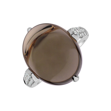 Diamond ring with Quartz Drop Blossom