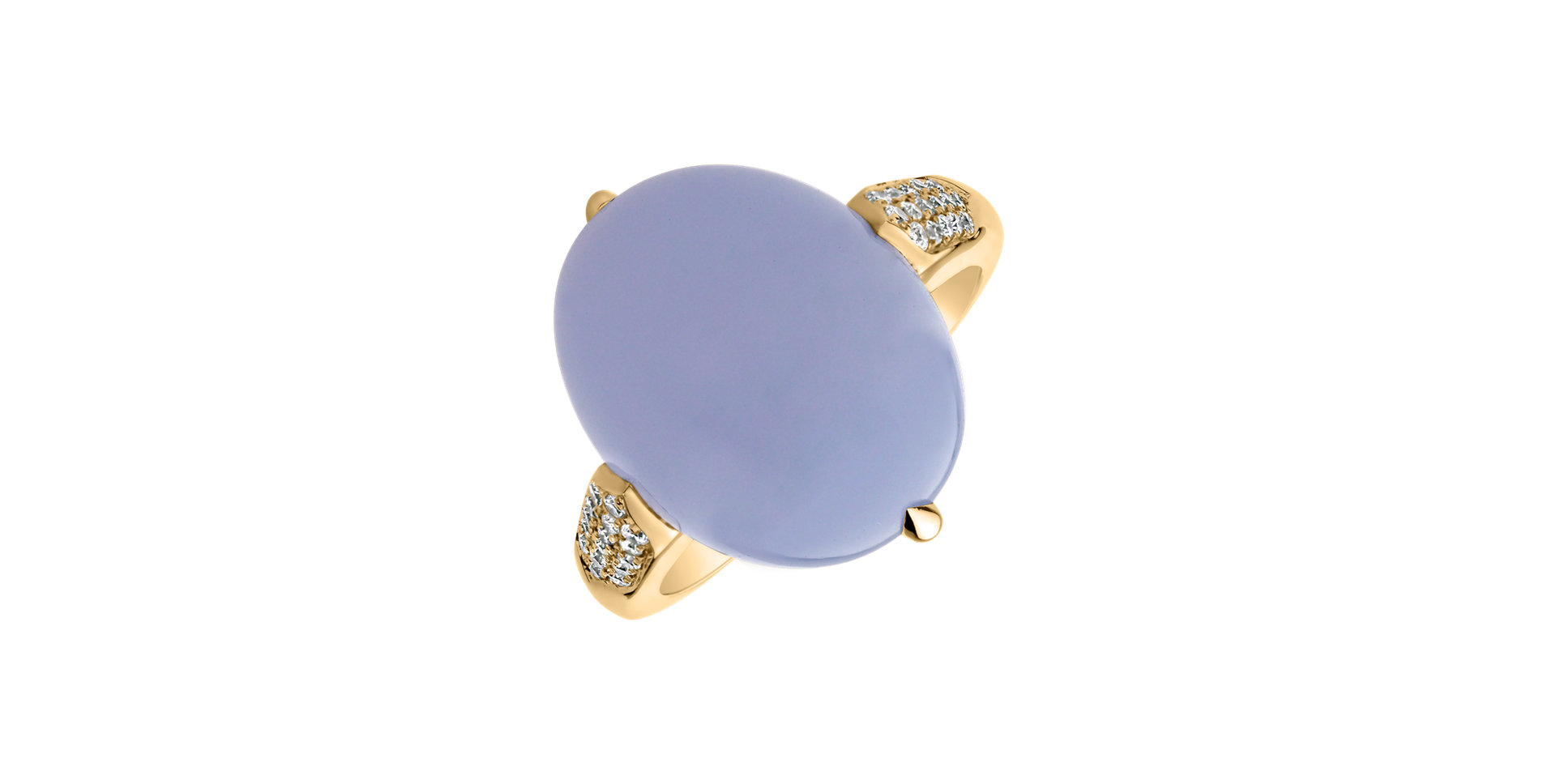 Diamond ring with Chalcedony Drop Blossom
