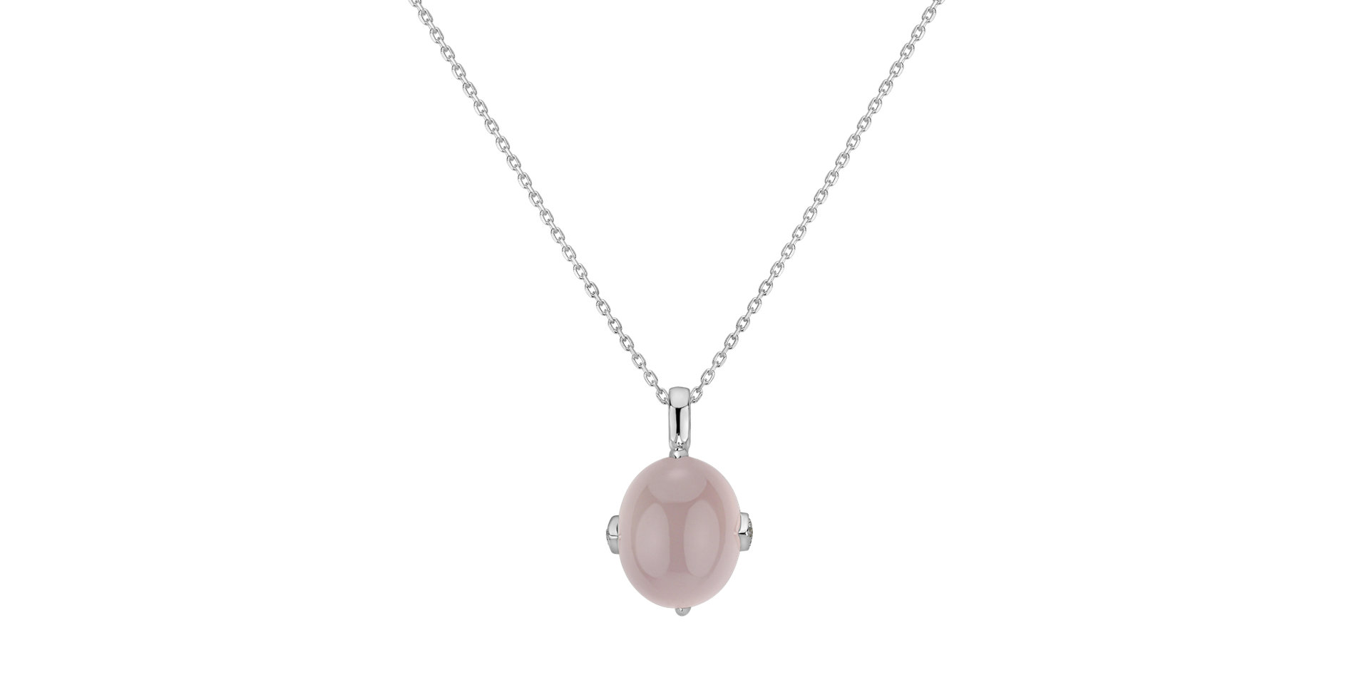 Diamond pendant with Rose Quartz Drop Blossom