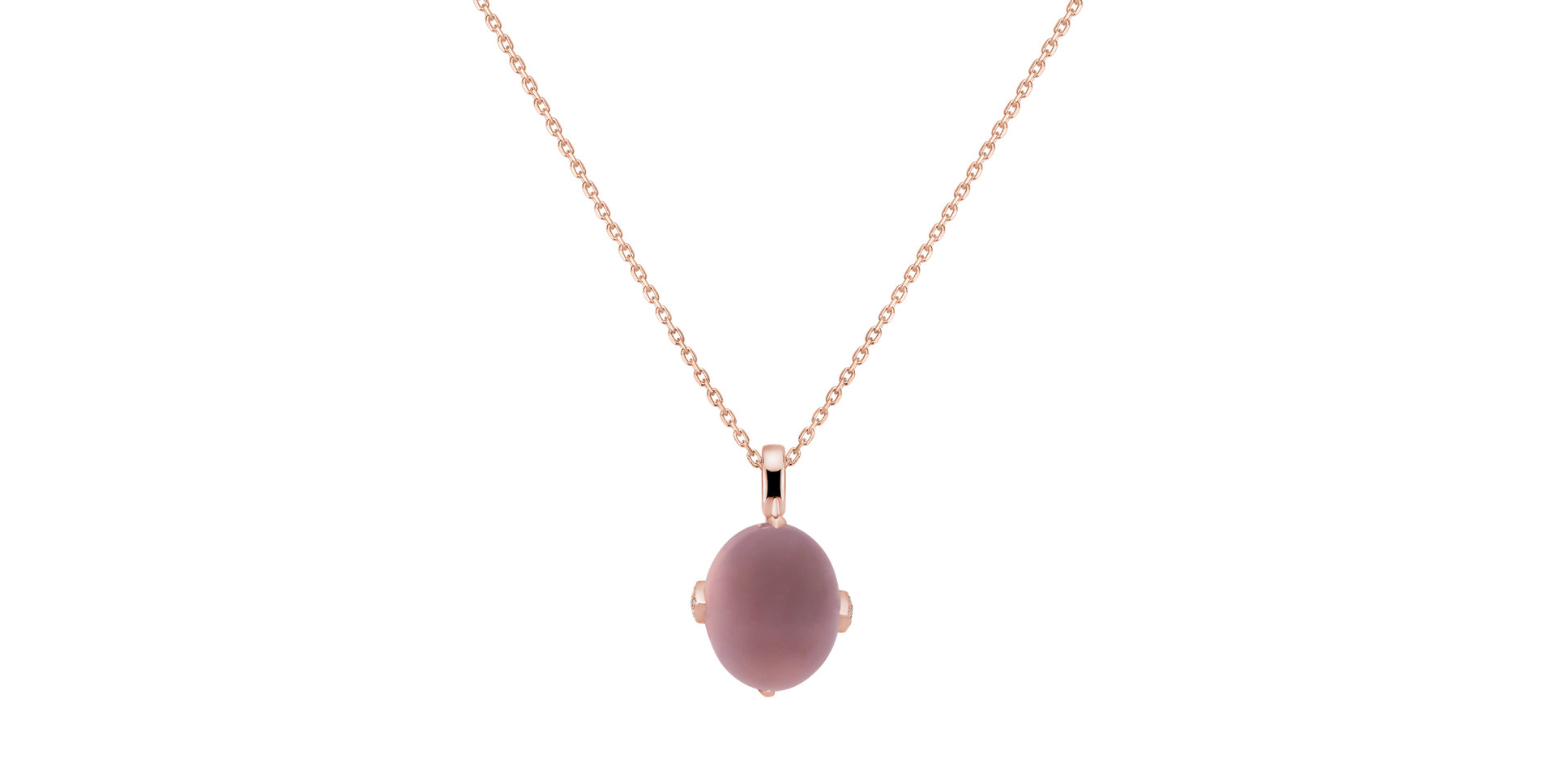 Diamond pendant with Rose Quartz Drop Blossom