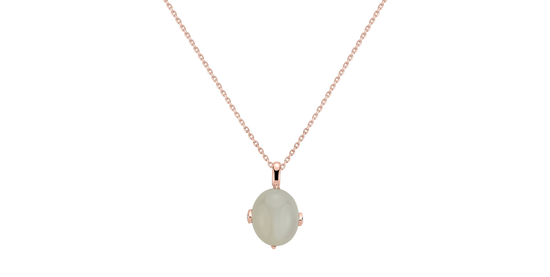 Diamond pendant with Moonstone Drop Blossom