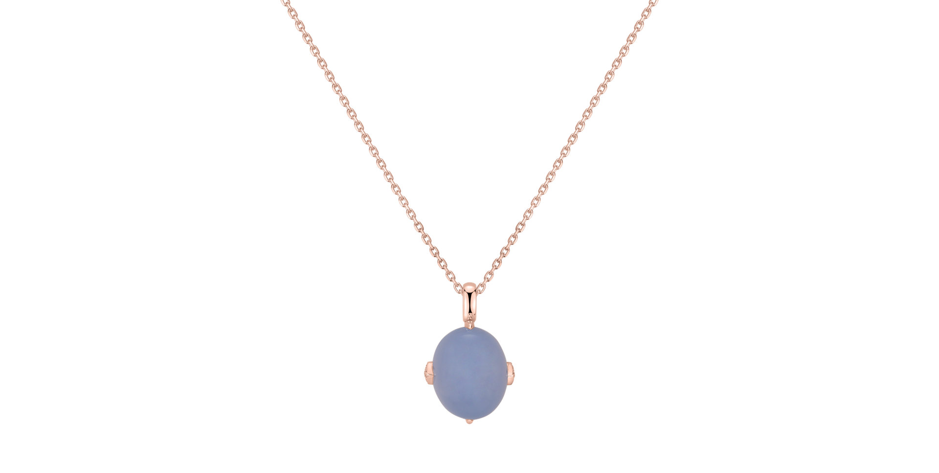Diamond pendant with Chalcedony Drop Blossom
