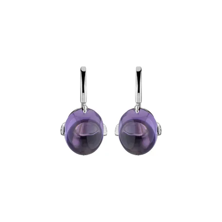 Diamond earrings with Amethyst Shining Grace