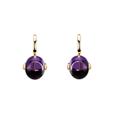 Diamond earrings with Amethyst Shining Grace
