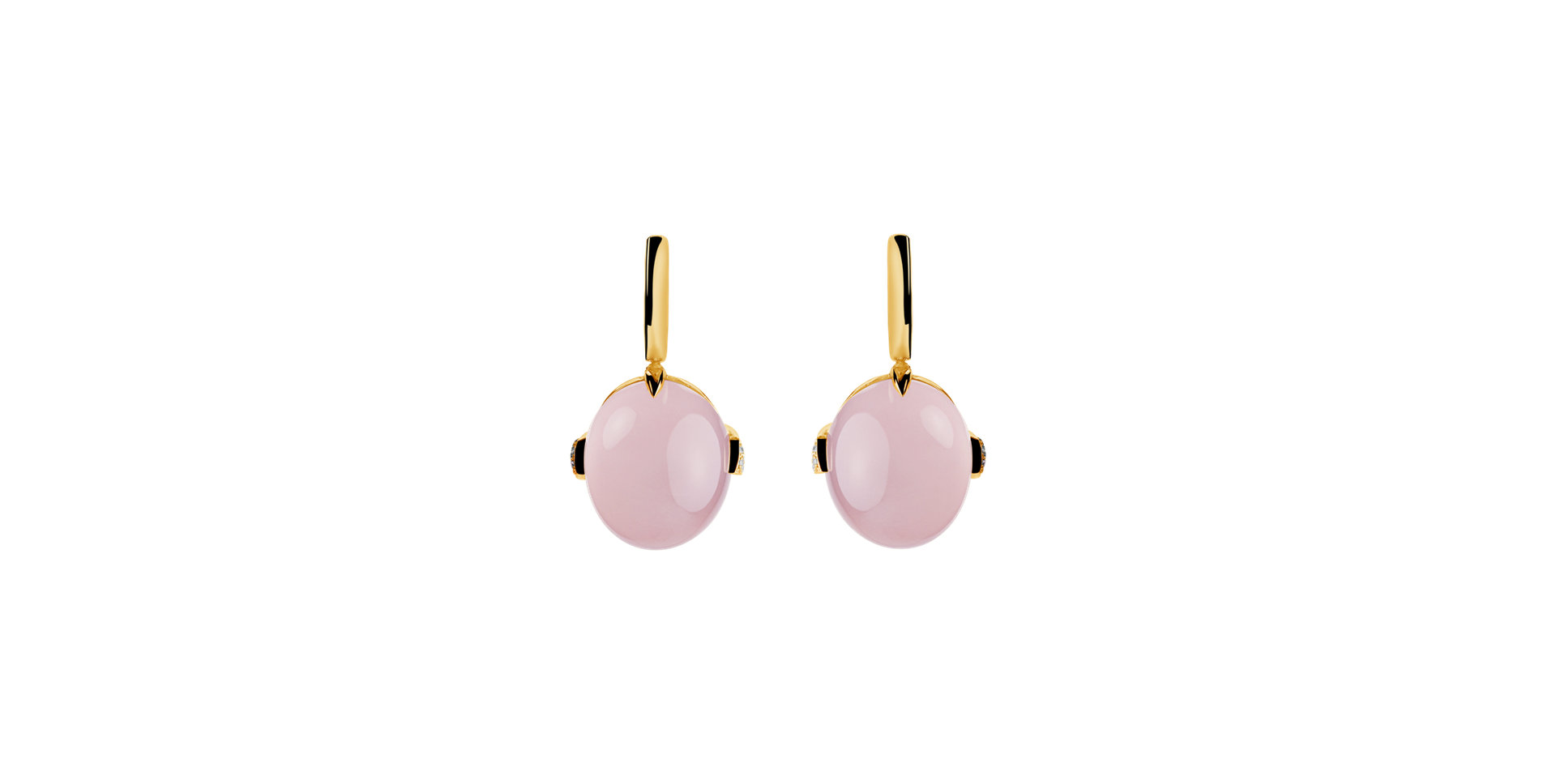 Diamond earrings with Rose Quartz Shining Grace