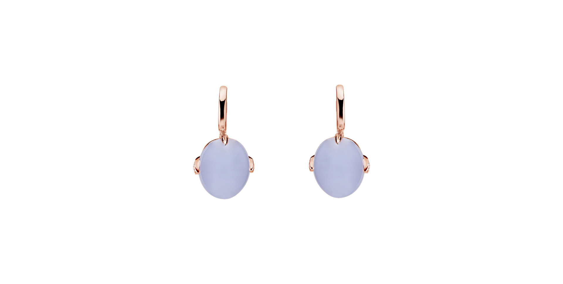 Diamond earrings with Chalcedony Shining Grace