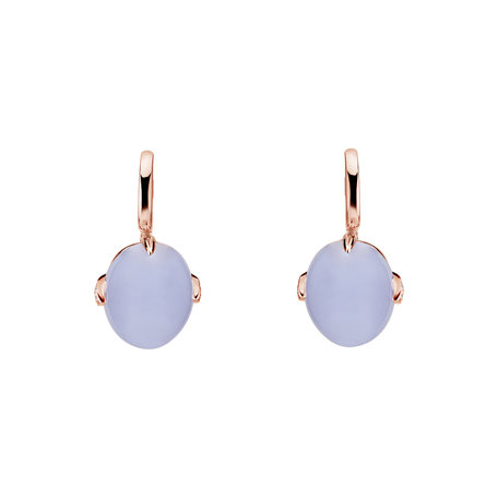 Diamond earrings with Chalcedony Shining Grace