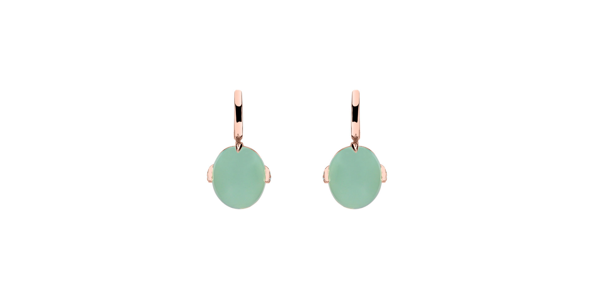 Diamond earrings with Chalcedony Shining Grace