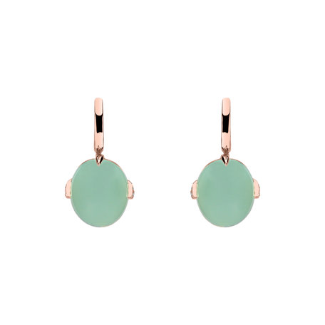 Diamond earrings with Chalcedony Shining Grace