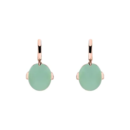 Diamond earrings with Chalcedony Shining Grace