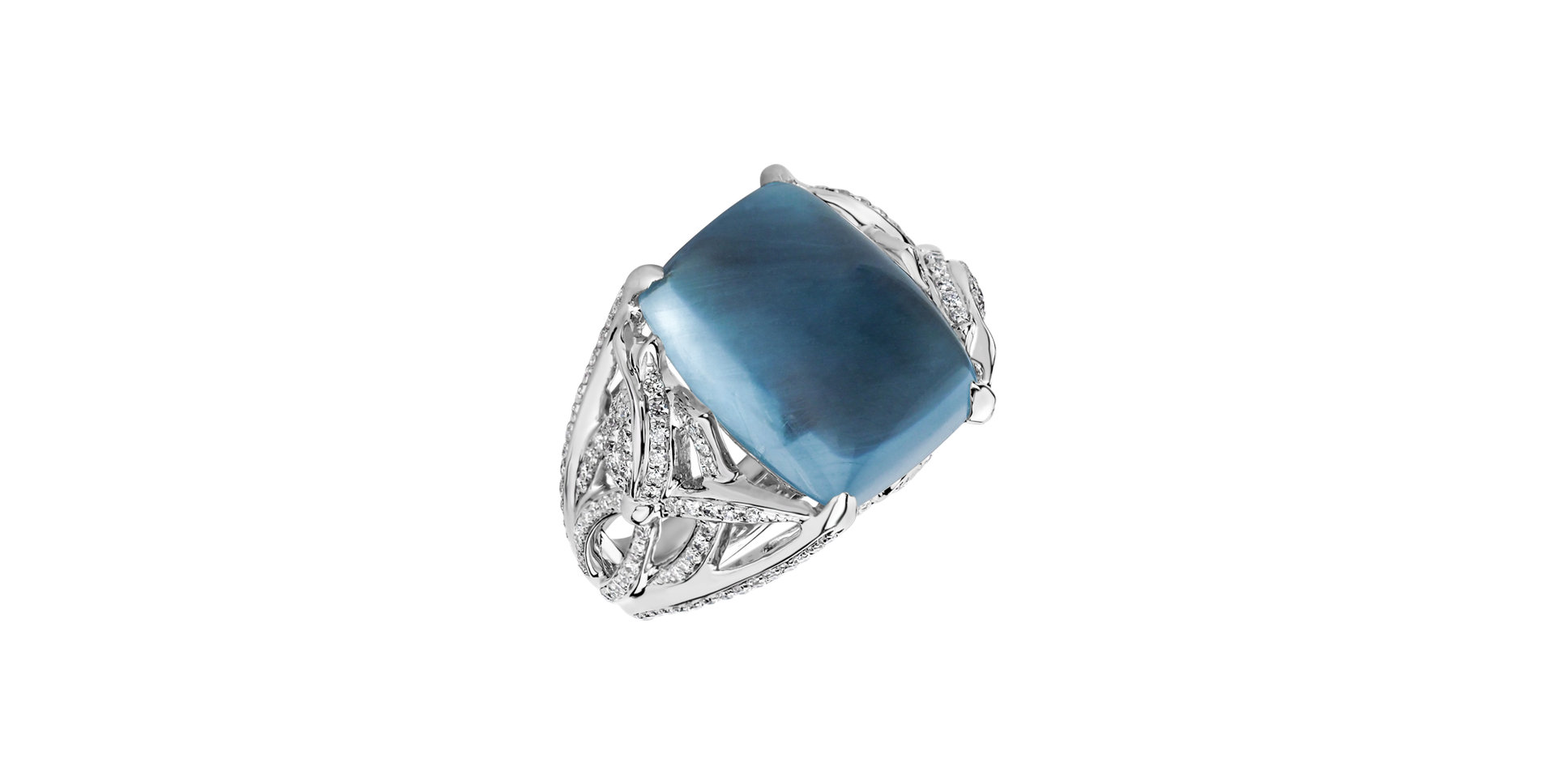 Diamond ring with Aquamarine Ocean Sin