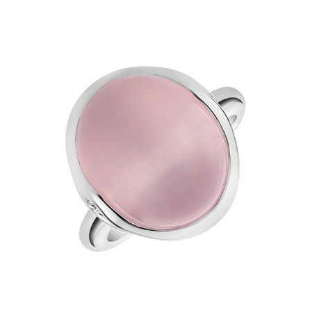 Diamond ring with Rose Quartz Fairytale Drop