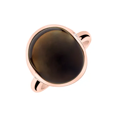 Diamond ring with Quartz Fairytale Drop
