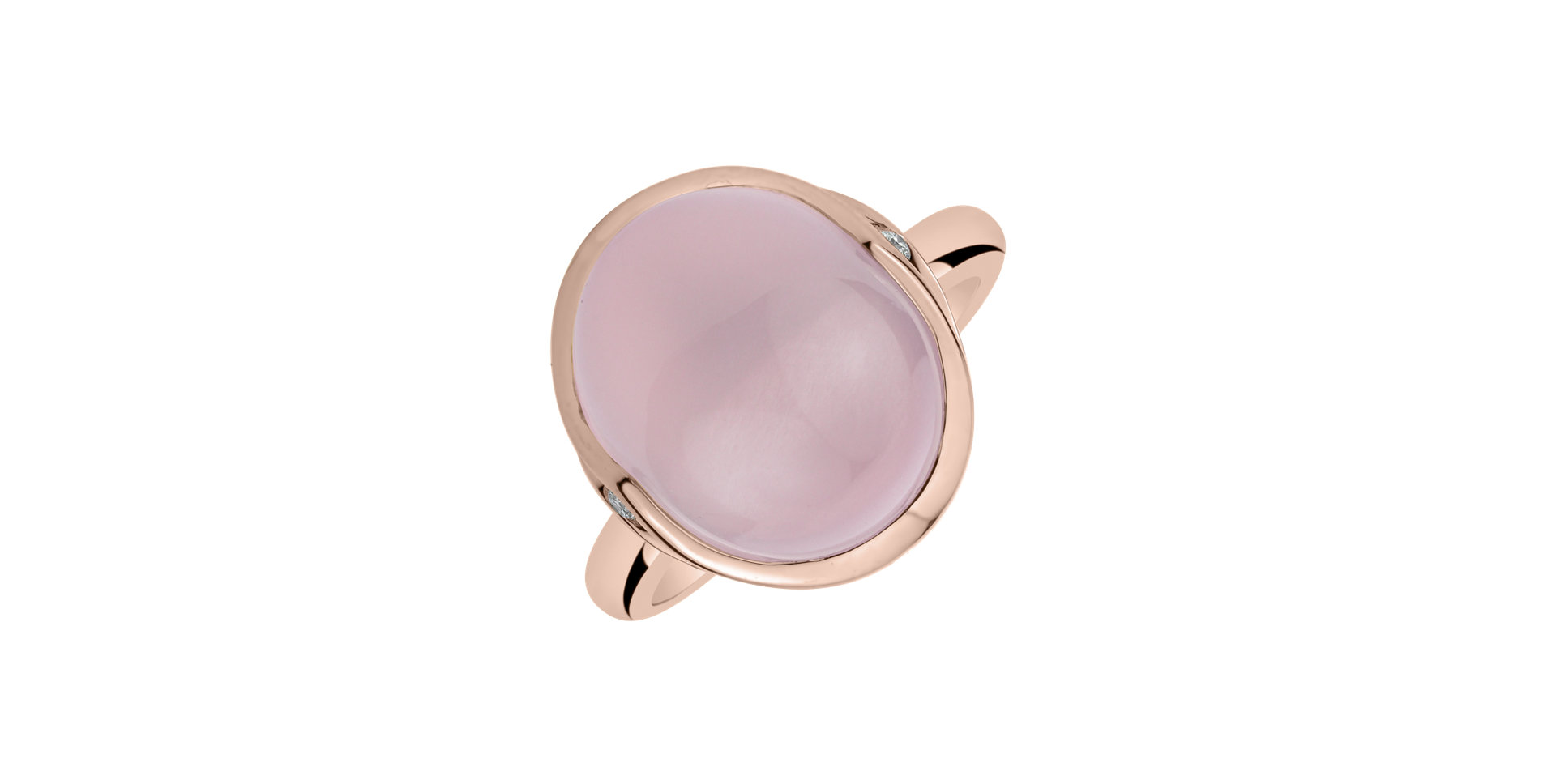 Diamond ring with Rose Quartz Fairytale Drop