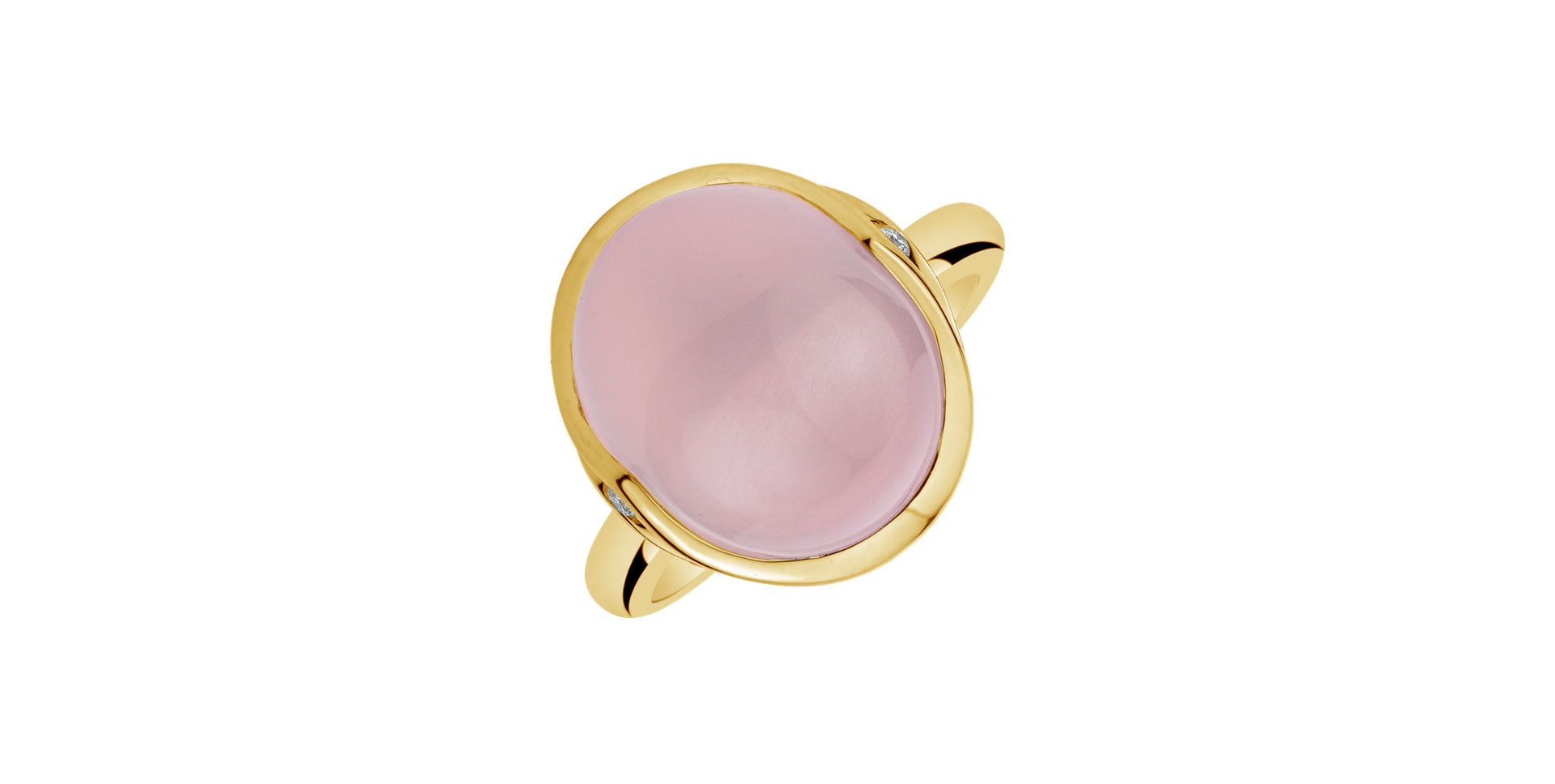 Diamond ring with Rose Quartz Fairytale Drop