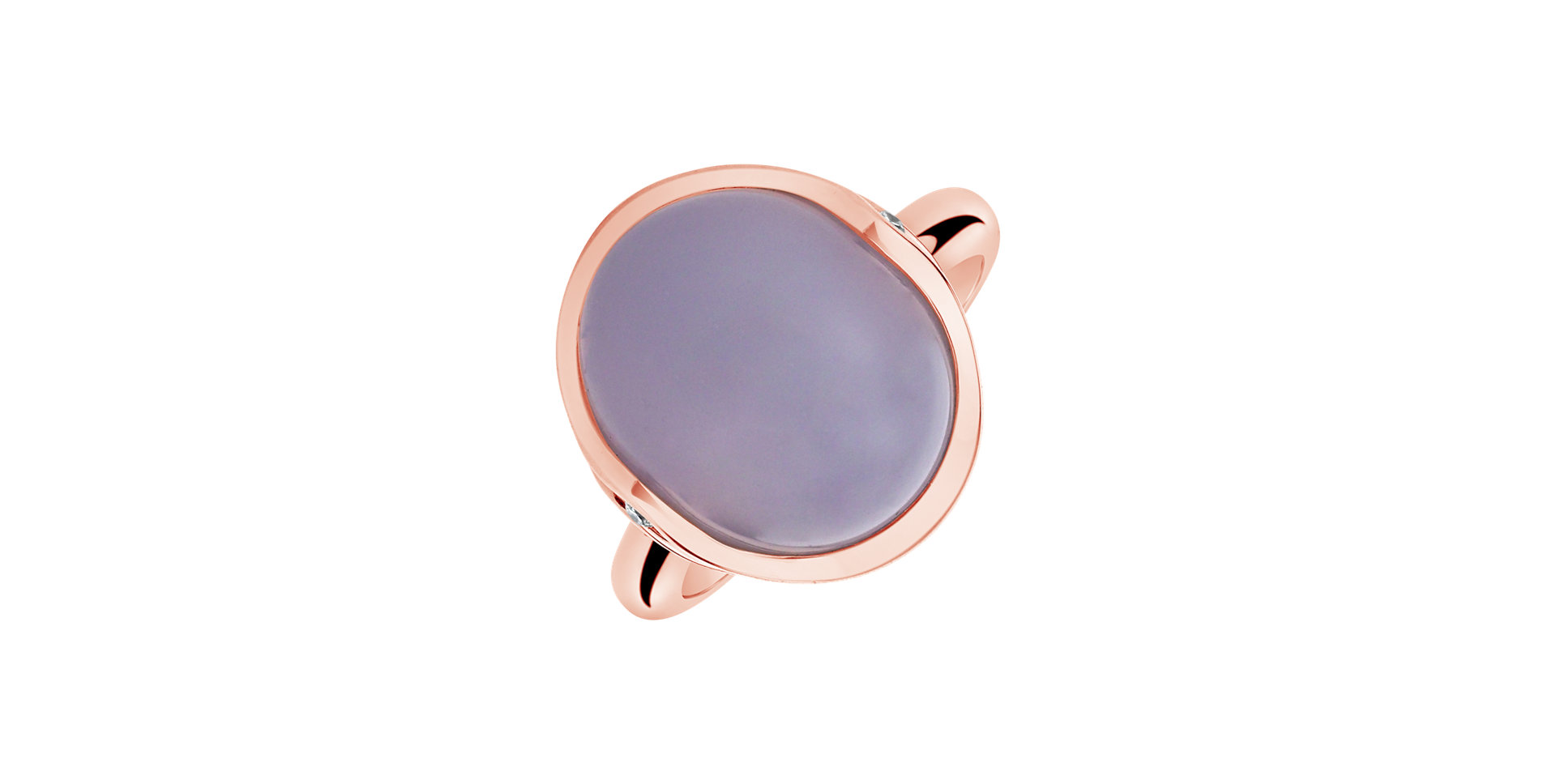 Diamond ring with Chalcedony Fairytale Drop