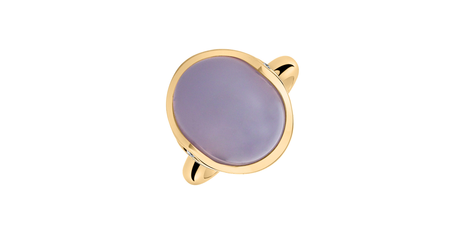 Diamond ring with Chalcedony Fairytale Drop
