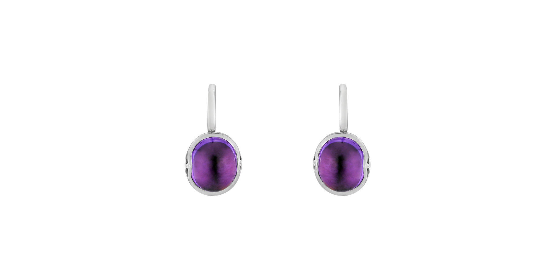 Diamond earrings with Amethyst Fairytale Drop