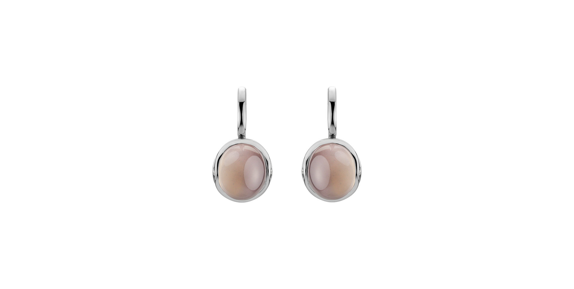 Diamond earrings with Rose Quartz Fairytale Drop