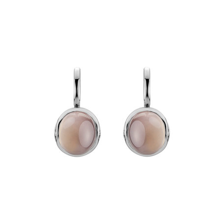 Diamond earrings with Rose Quartz Fairytale Drop