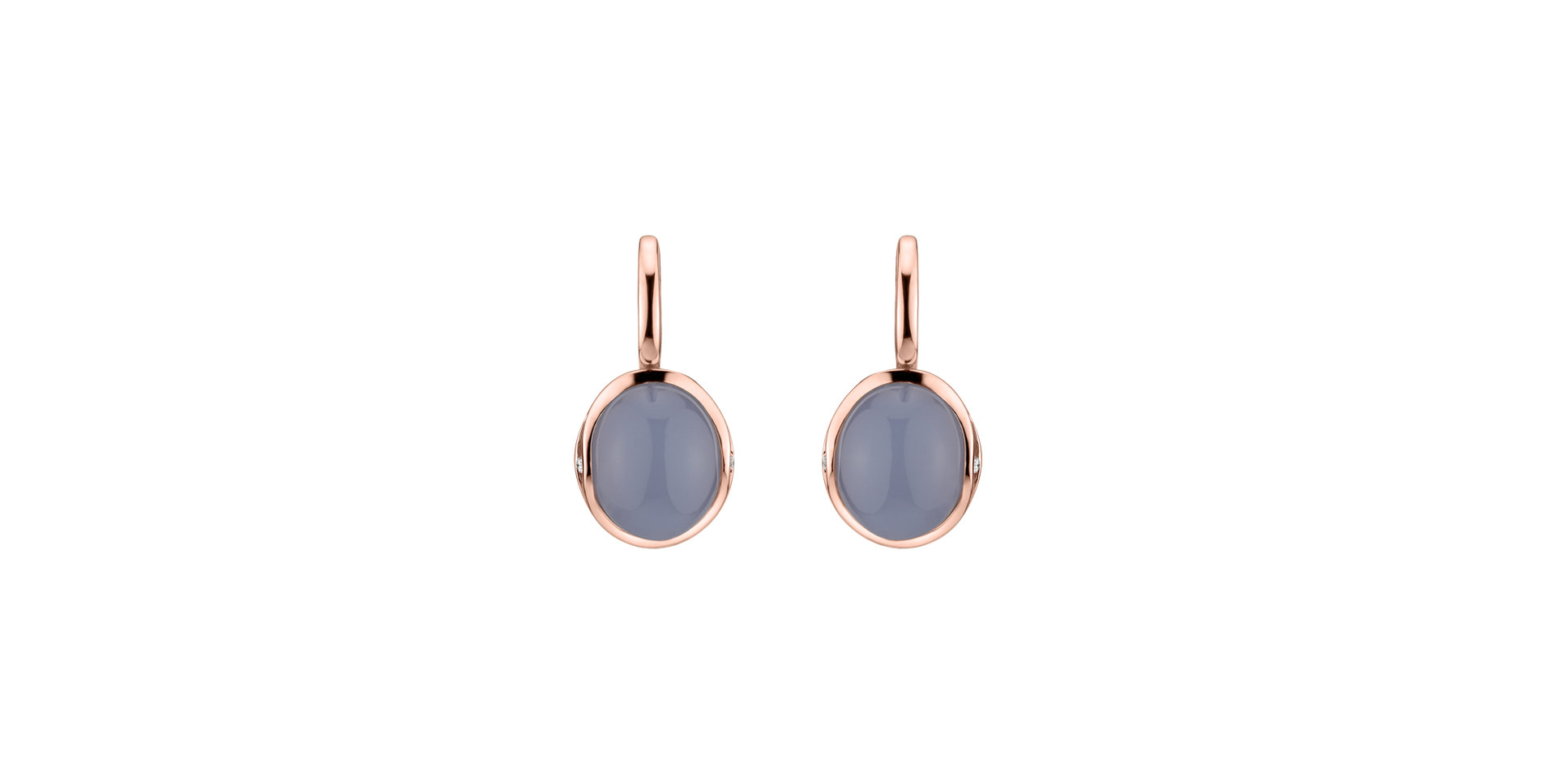 Diamond earrings with Chalcedony Fairytale Drop