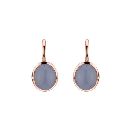 Diamond earrings with Chalcedony Fairytale Drop