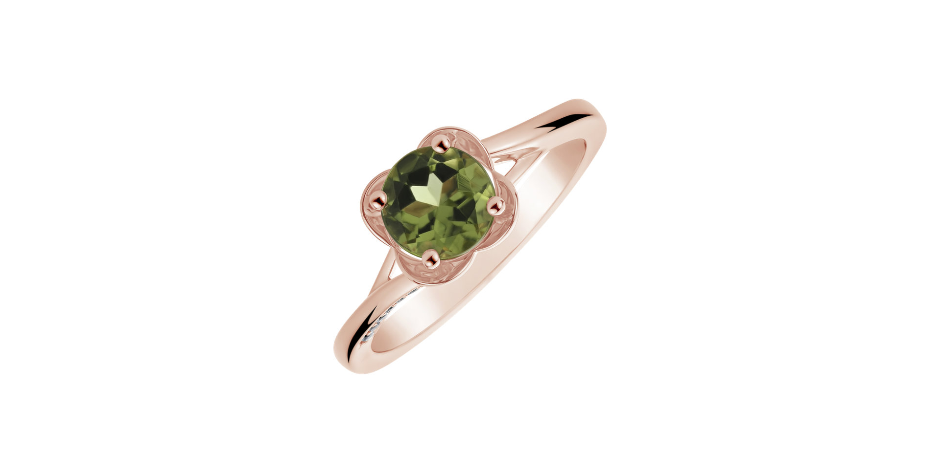 Diamond ring with Peridote Charming Delight