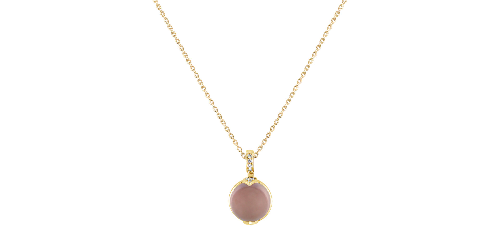 Diamond pendant with Rose Quartz Fairy Blossom