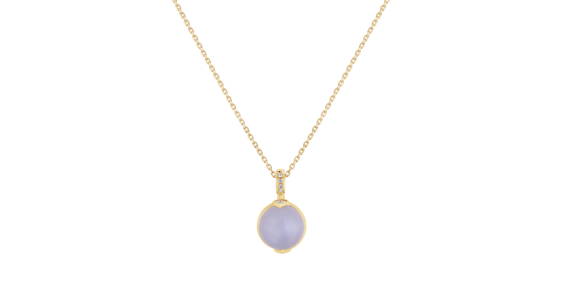 Diamond pendant with Chalcedony Fairy Blossom