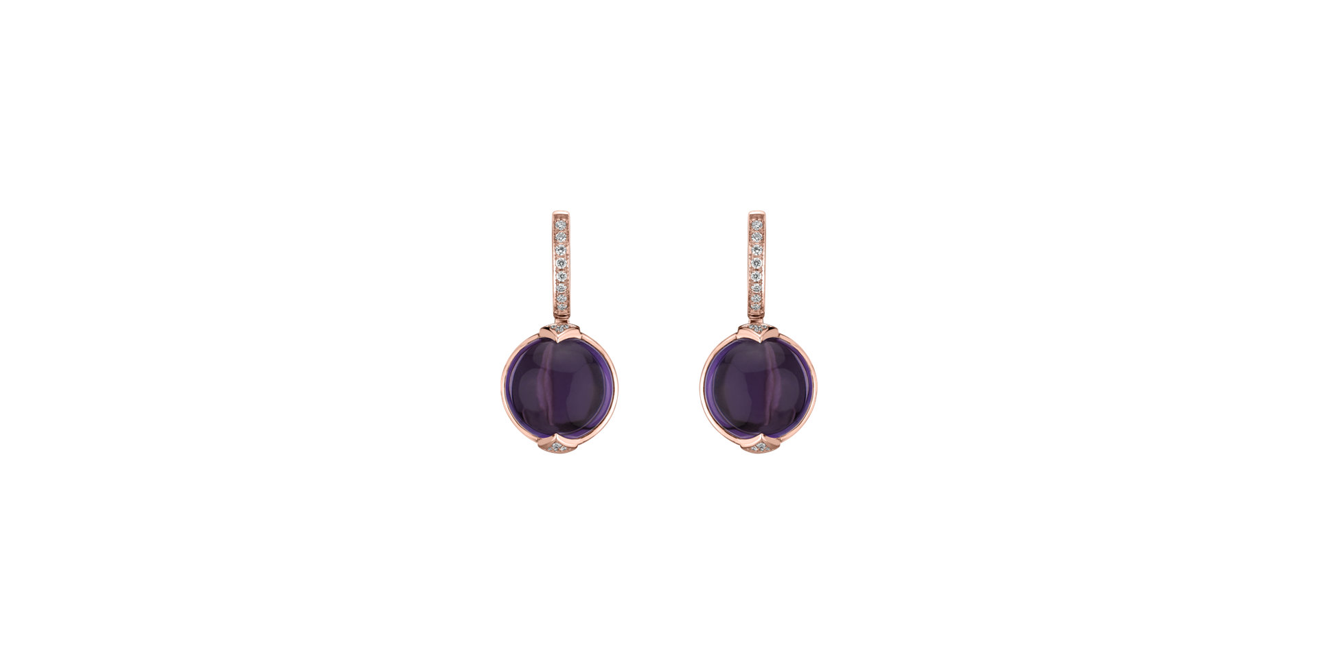 Diamond earrings with Amethyst Fairy Blossom