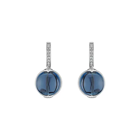 Diamond earrings with Topaz Fairy Blossom