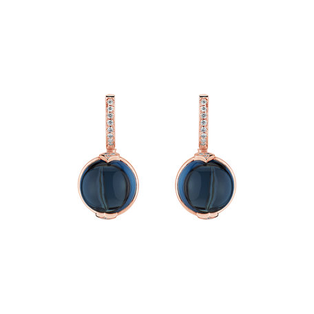 Diamond earrings with Topaz Fairy Blossom