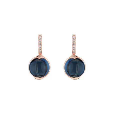 Diamond earrings with Topaz Fairy Blossom