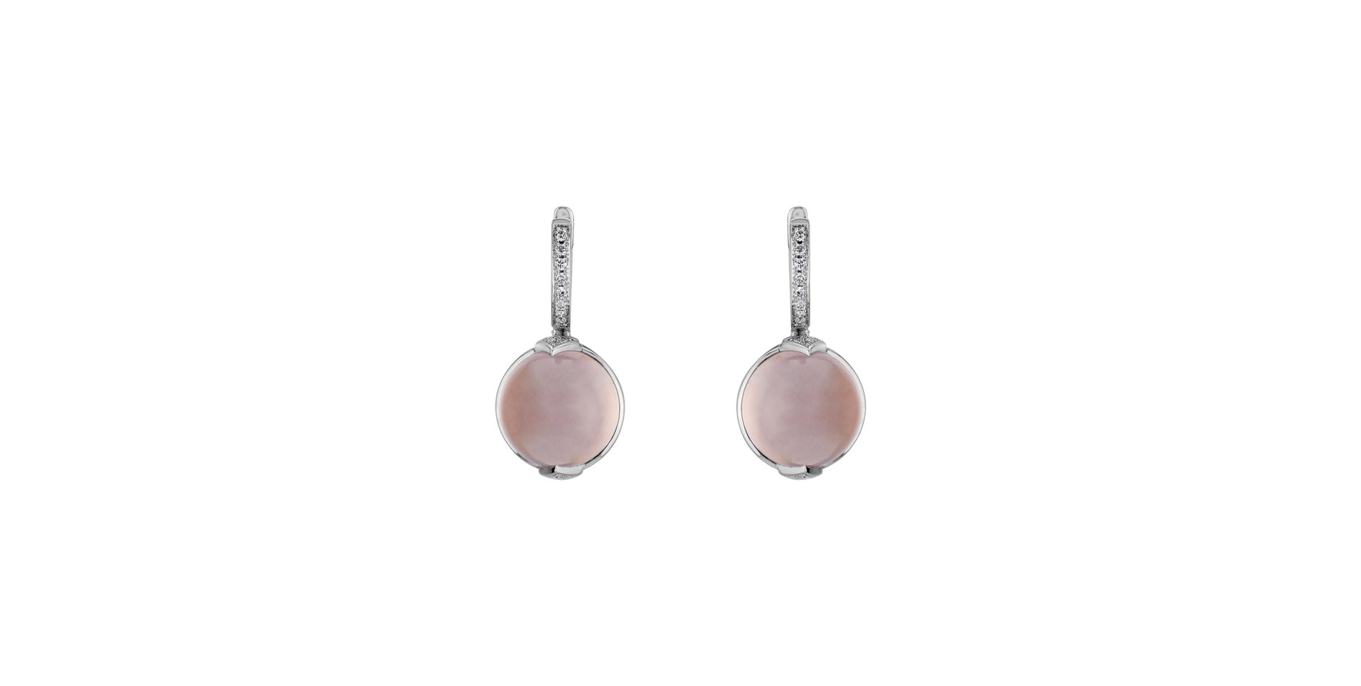 Diamond earrings with Rose Quartz Fairy Blossom