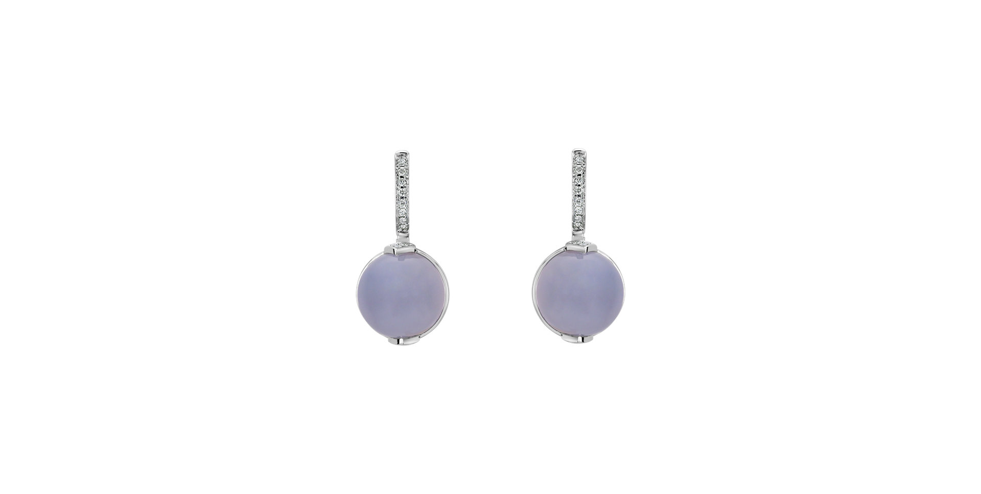 Diamond earrings with Chalcedony Fairy Blossom