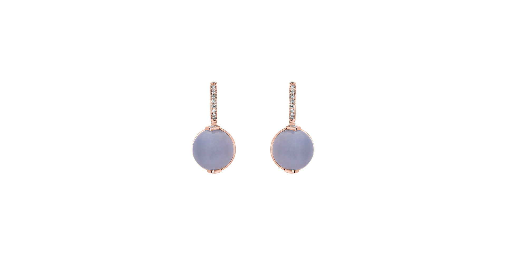 Diamond earrings with Chalcedony Fairy Blossom