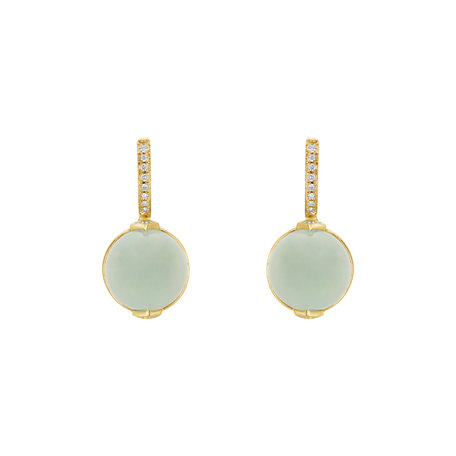 Diamond earrings with Chalcedony Fairy Blossom