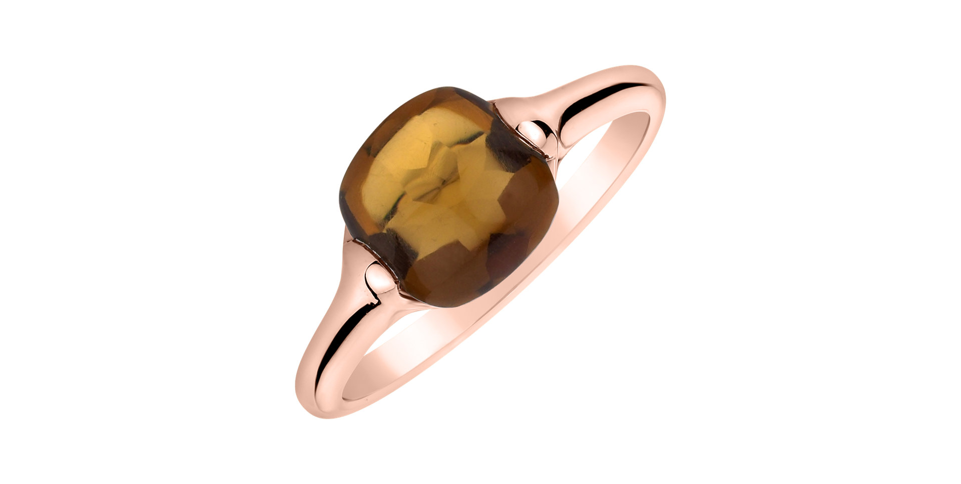 Ring with Cognac Quartz Bonbon