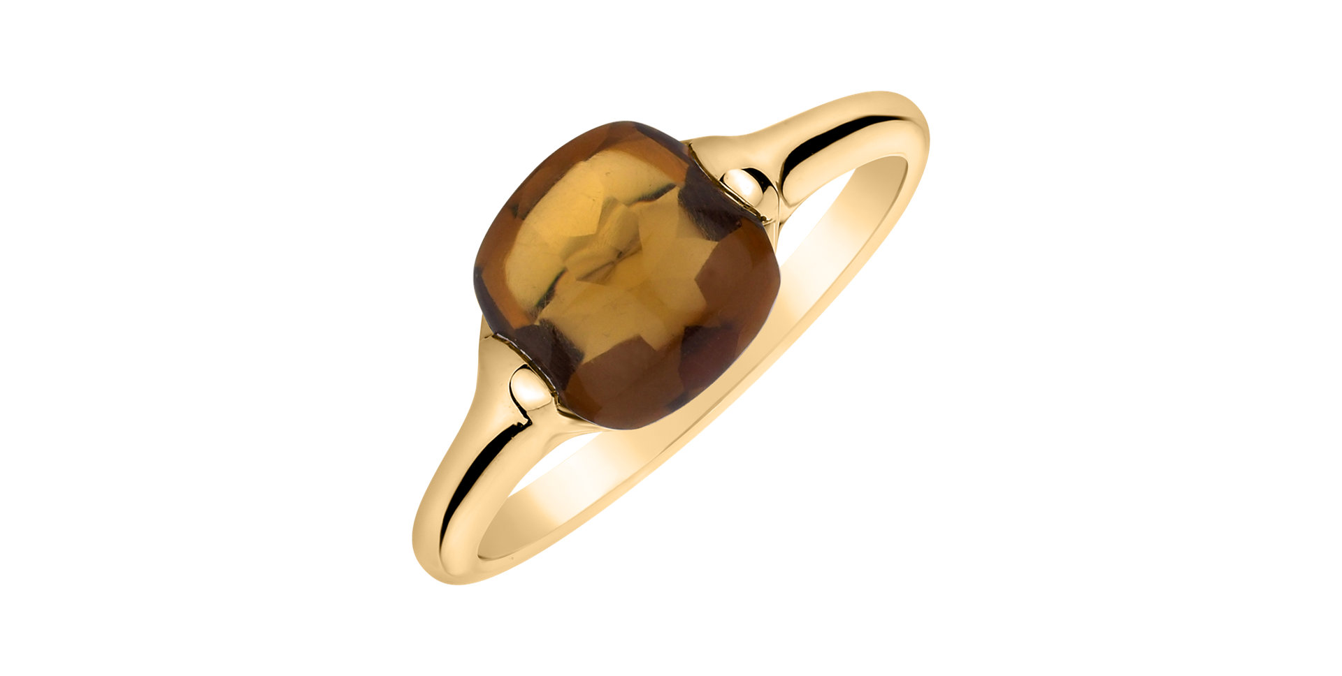 Ring with Cognac Quartz Bonbon