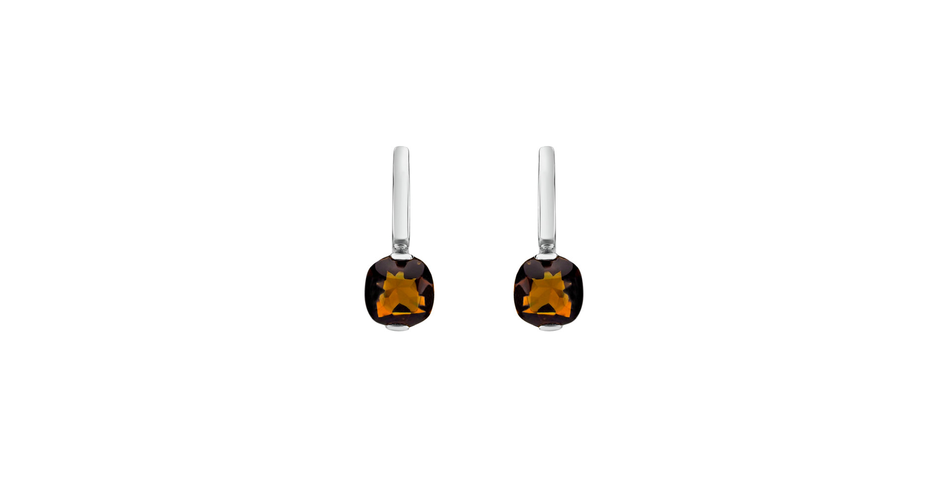 Earrings with Cognac Quartz Bonbon