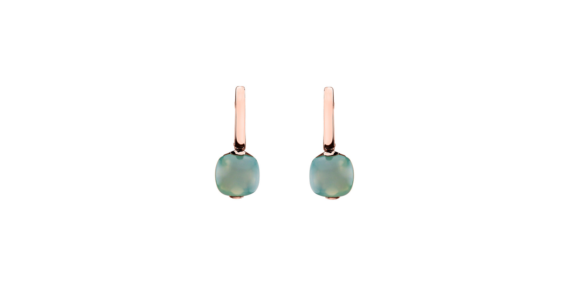 Earrings with Turquoise Chalcedony Bonbon