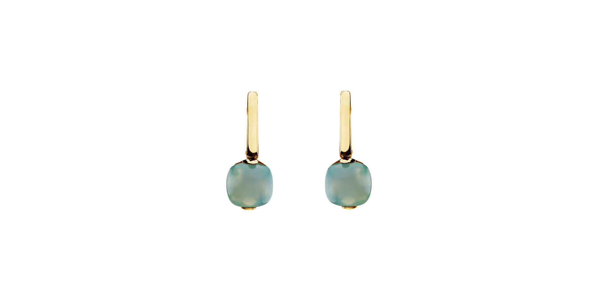 Earrings with Turquoise Chalcedony Bonbon